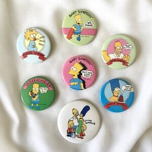 Vintage The Simpsons Button Pins